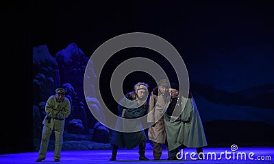 In a dark corner-Peking Opera â€œTaking Tiger Montain By Strategyâ€ Editorial Stock Photo